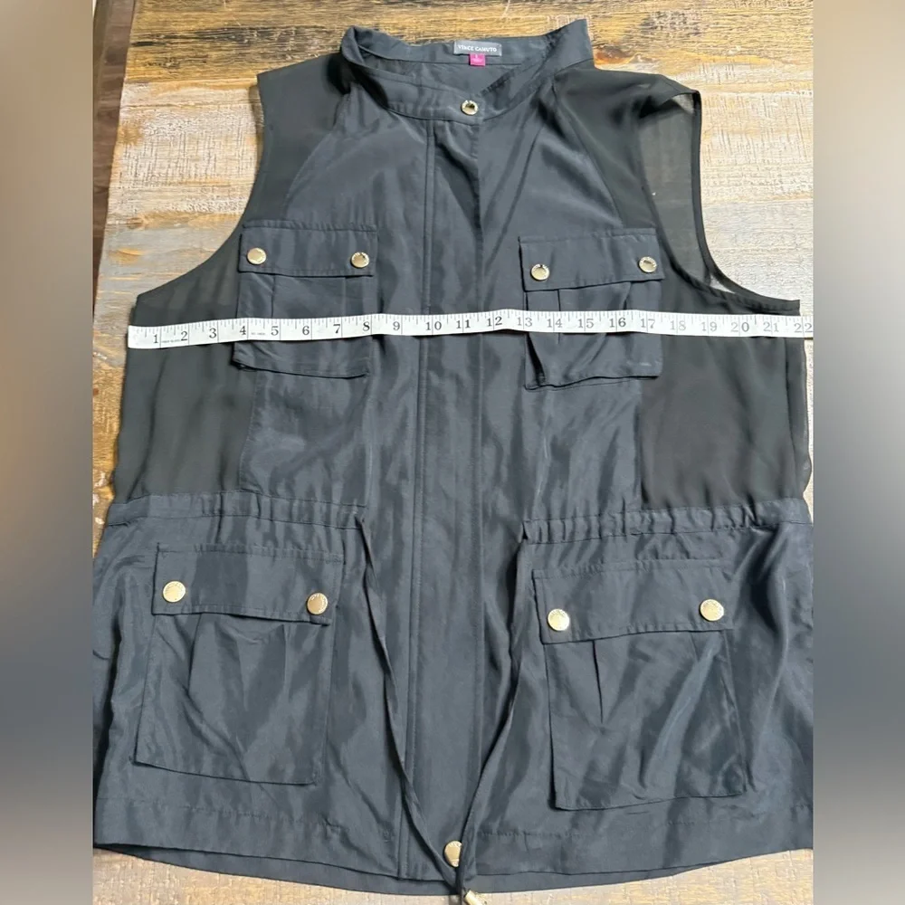 Vince Camuto Black Sleeveless Utility Vest - Picture 6 of 10